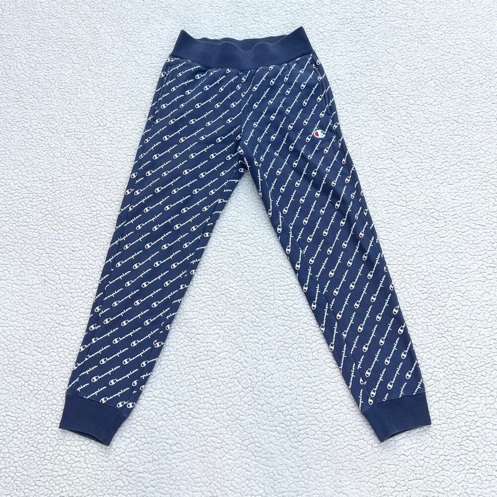 Champion Reverse Weave Navy Script Logo Sweatpants
